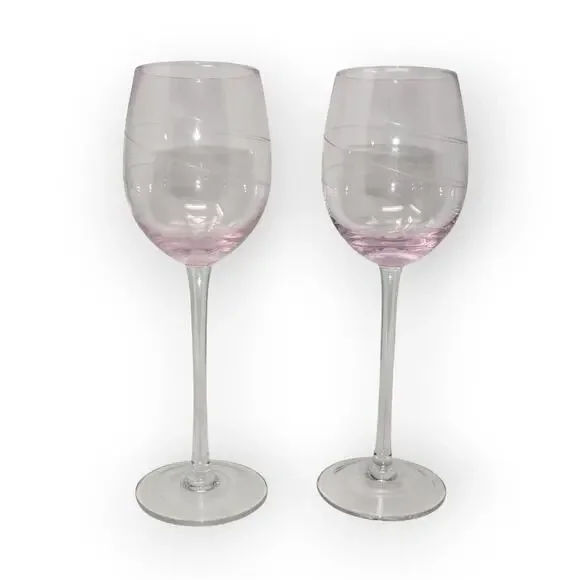 8 Lenox TUSCANY SEASONS PASTEL GOBLETS Crystal Water Wine Swirl Cut Etched - Picture 11 of 11